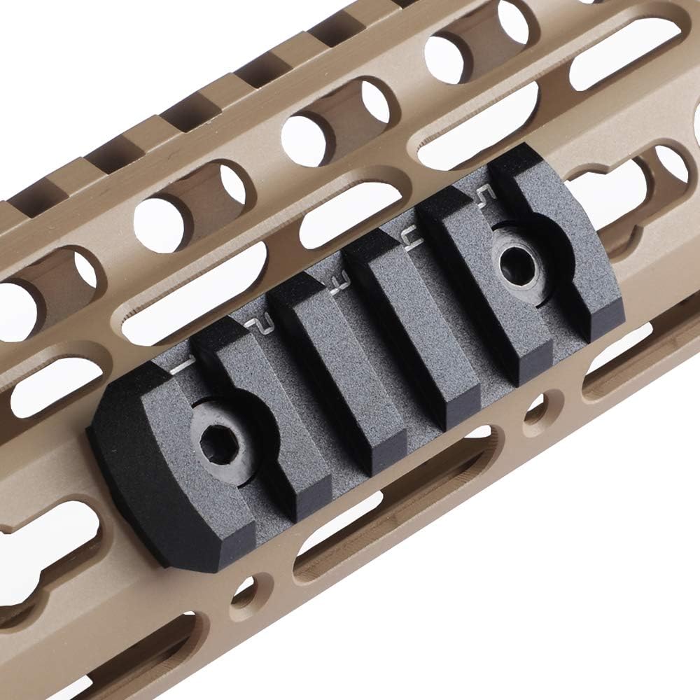TuFok Picatinny Rail Section for Keymode - Thin 0.27in Height Rail Attachment Rail Adapter Mount Alumimun 5-Slot