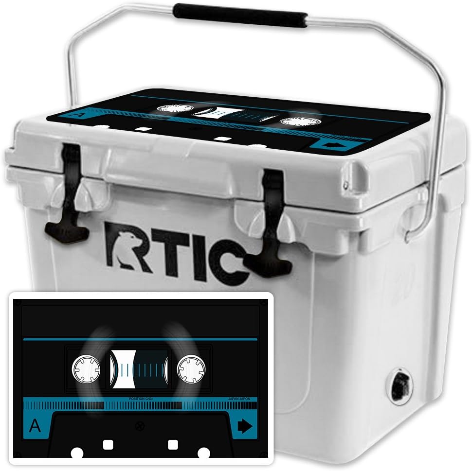 MightySkins (Cooler Not Included) Skin Compatible with RTIC 20 Cooler Lid (2017 Model) - Cassette Tape | Protective, Durable, and Unique Vinyl Decal wrap Cover | Easy to Apply | Made in The USA