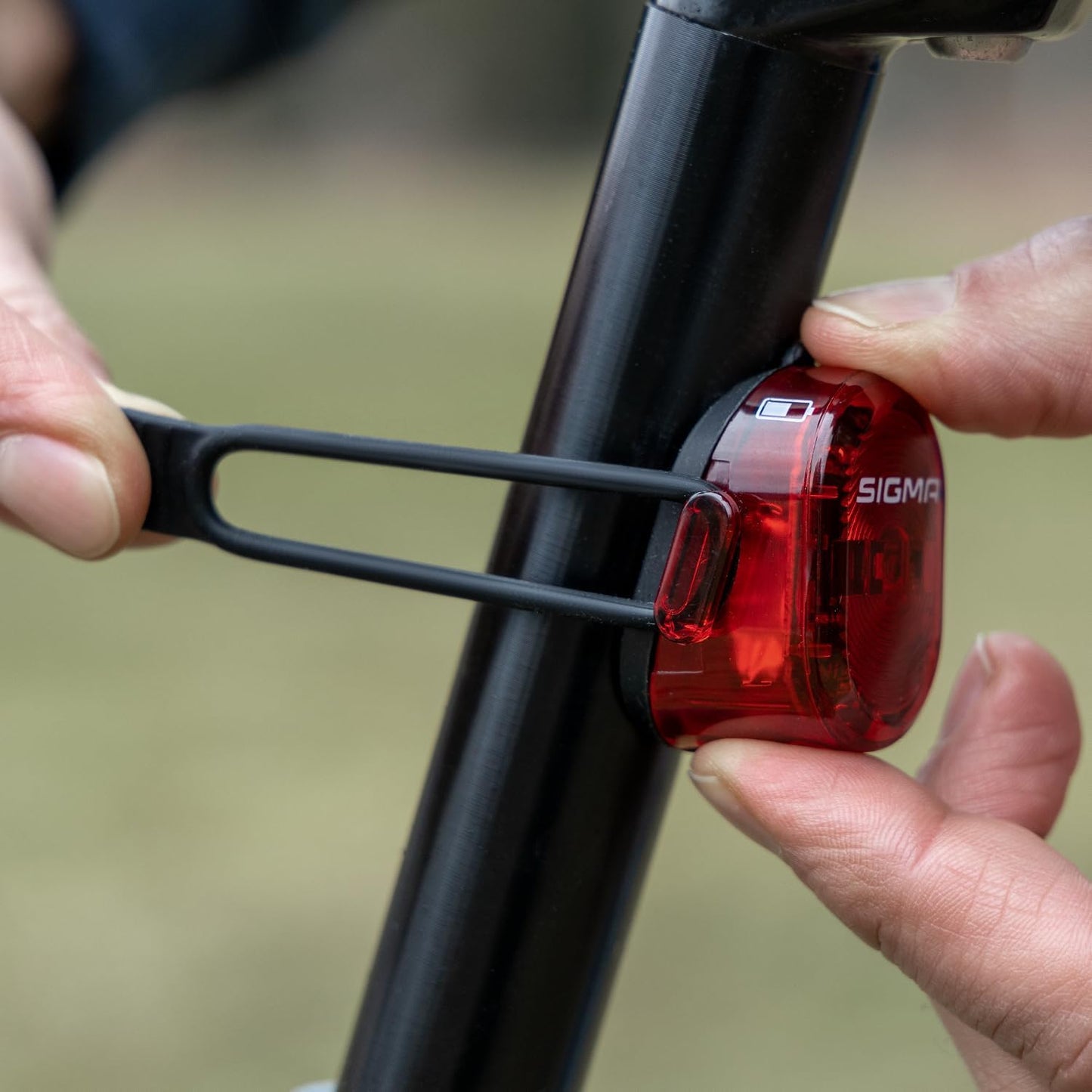 SIGMA Nugget II Flash Bicycle Taillight, Compact, Rechargeable, Easy Attachment to Seat Posts, Standard, High Power & High Power Flashing Modes, Tool Free Mounting, Side Visibility, IPX4 Splash Rated