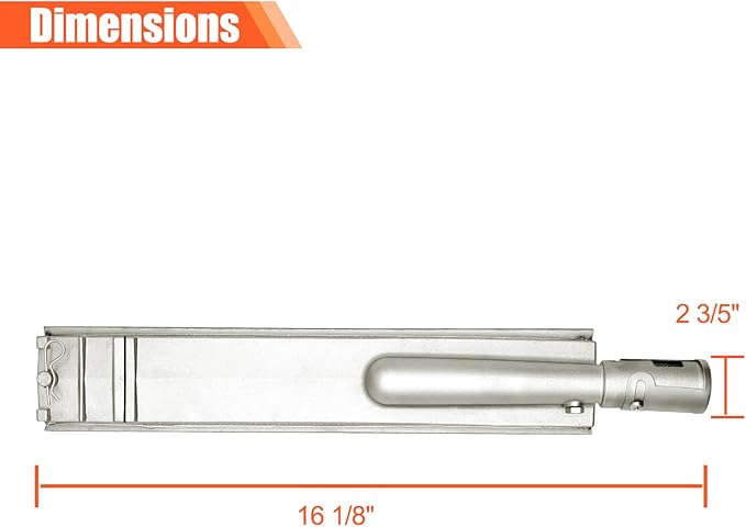 4PC Heavy Duty Grill Burner Replacement Parts for Bull Lion Premium Cal FlamevAussie Turbo CharBroil Nexgrill Thermos Gas Grill,16 1/8" Burner Tubes for Blaze Grill