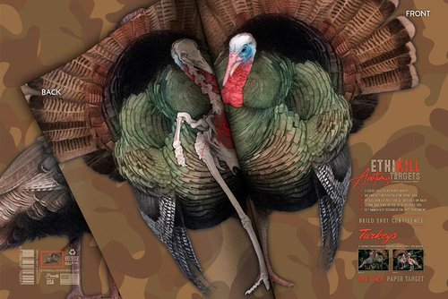 Turkey Target 2-Sided Paper Range Targets (5pack) 18" x 26" for Hunters | Realistic Educational Anatomy Illustration by EthiKill…