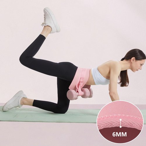 GLEAP Exercise Hip Thrust Belt, Booty Belt for Hip Thrust Use with Dumbbells, Kettlebells, Plates, Glute Trainer for Home Workouts with Non Slip Padding (Black)