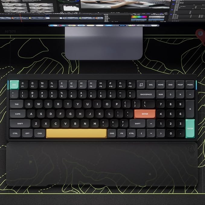 nuphy Air96 V2 Wireless Mechanical Keyboard,100 Keys RGB Backlit Keyboard,Supports Bluetooth 5.1,2.4G and Wired Connection,for PC/Laptop/Windows/Mac -Black Gateron Brown Switch