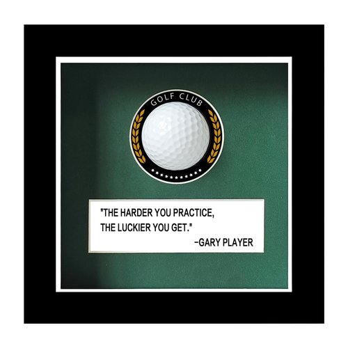 Golf Ball Display Case,Golf Ball Show Box,6.9"X6.9"Wood Display Case Box Shadow Box,Golf Ball Holder Gift for Golf Enthusiasts - Golf Ball Display Rack Cabinet for Wall Mount with Glass Door,Black.