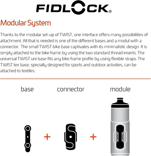 FIDLOCK Twist Replacement Bottle 450ml/15oz | Includes Twist Bottle Only (Twist Base Not Included) | Smoke