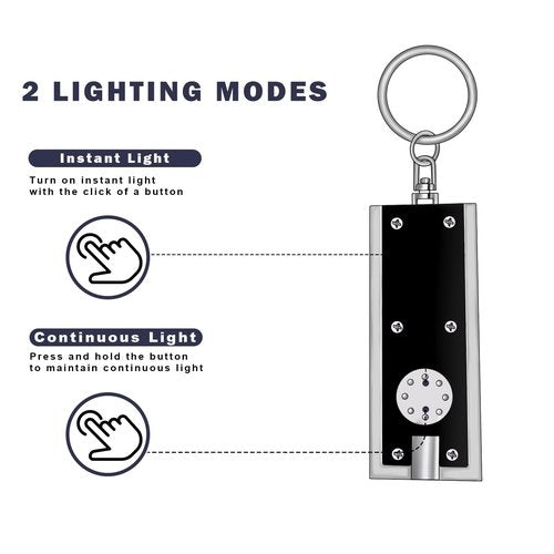 Daemson Mini LED Keychain Flashlight, Tiny Ultra Bright White Light Pocket Key Ring LED Flashlights for Camping, Hiking, Emergency - Batteries Included (8PCS-Multicolor)