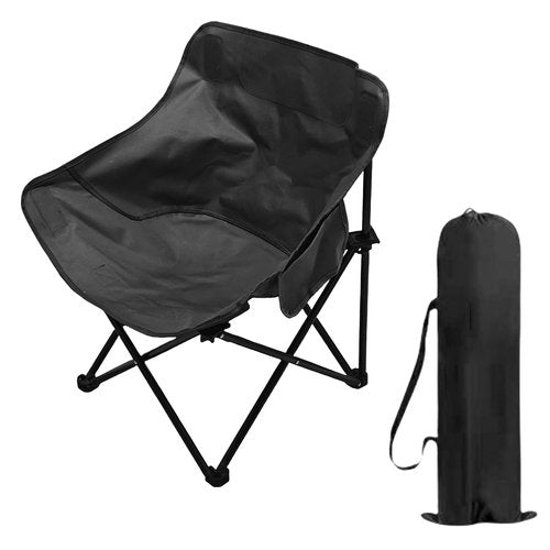 Camping Chairs, Lawn Chair, Folding Camping Chairs,Chairs for Outside, Beach Moon Camp Chairs, Suitable for Outdoors Fishing, Hiking, Backpacking, Picnic, Beach, Travel, Weight Bearing 400lbs (Black)