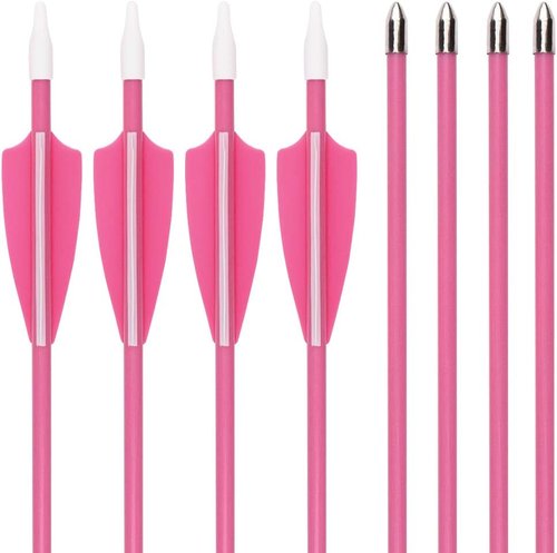 Archery Youth 24 26 Inch Fiberglass Archery Targeting Arrows for Youth Practise Recurvebow Compound Bow Shooting