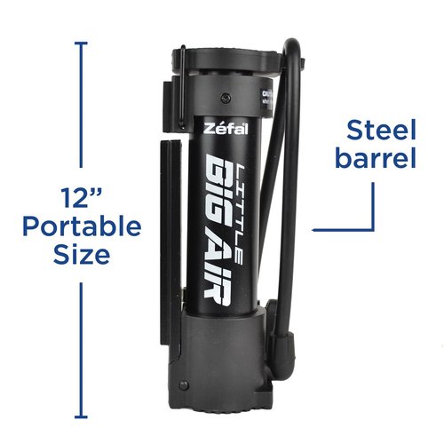 Zefal Little Big Air Universal Foot Floor Pump – Portable, 80 PSI Bike Tire & Ball Pump – Compact, Lightweight, Fits Schrader & Presta Valves, 1.15 lb