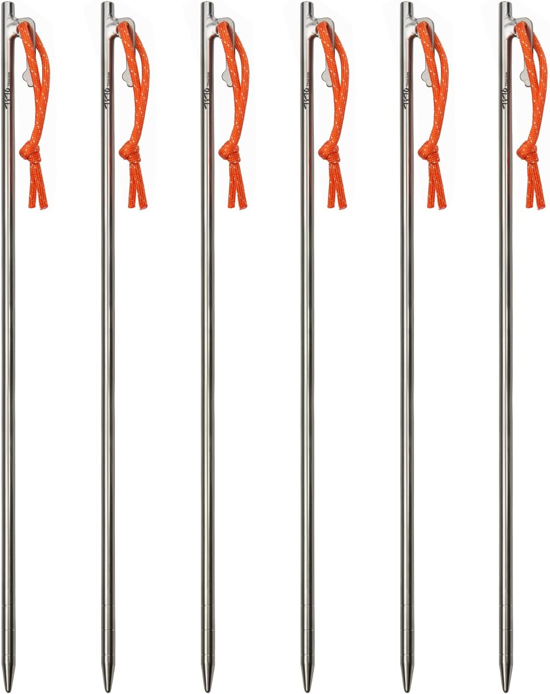TiTo Titanium Tent Pegs Stakes Lightweight Snowfield Grassland Heavy Duty Tent Nails for Outdoor Camping Hiking and Plant Support Garden Stakes 4pcs/6pcs (7×200mm-6pcs)