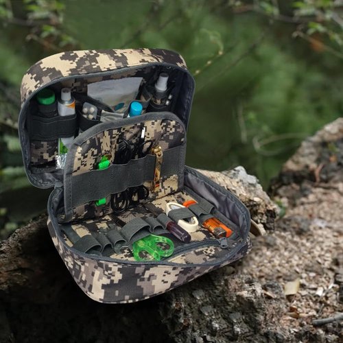 SUNRISING Tactical Chest Rig Bag Modular Tool Bag Tactical Molle Management Bag Detachable Magazine Pouches Plate with Strap Large Capacity Men's Chest Bag for Hunting Running Fly Fishing Grey Camou