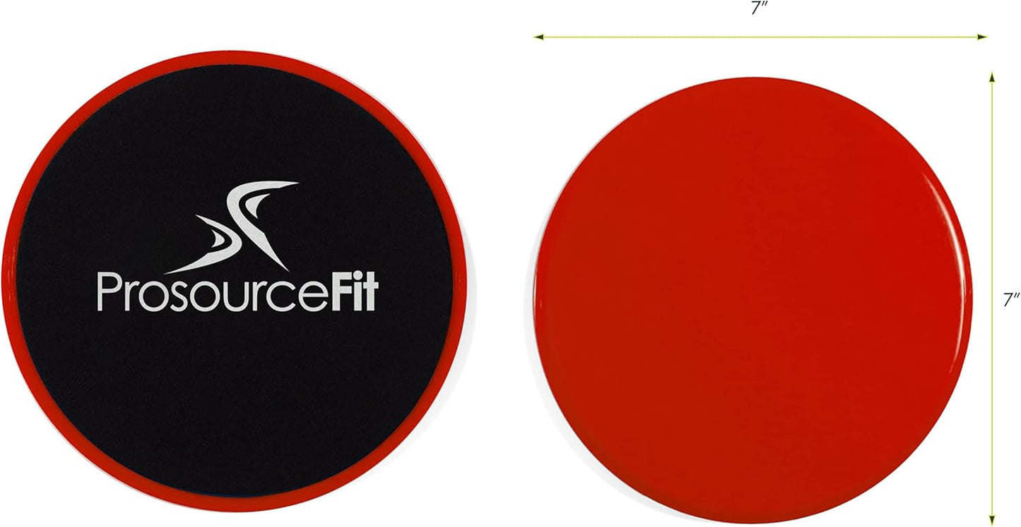 ProsourceFit Core Sliding Exercise Discs, Dual-Sided Sliders for Use on Any Surface at Home or Gym for Full-Body Workouts, Set of 2