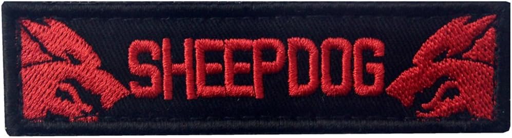 Sheepdog Tactical Military Embroidered Morale Hook & Loop Patch - Red