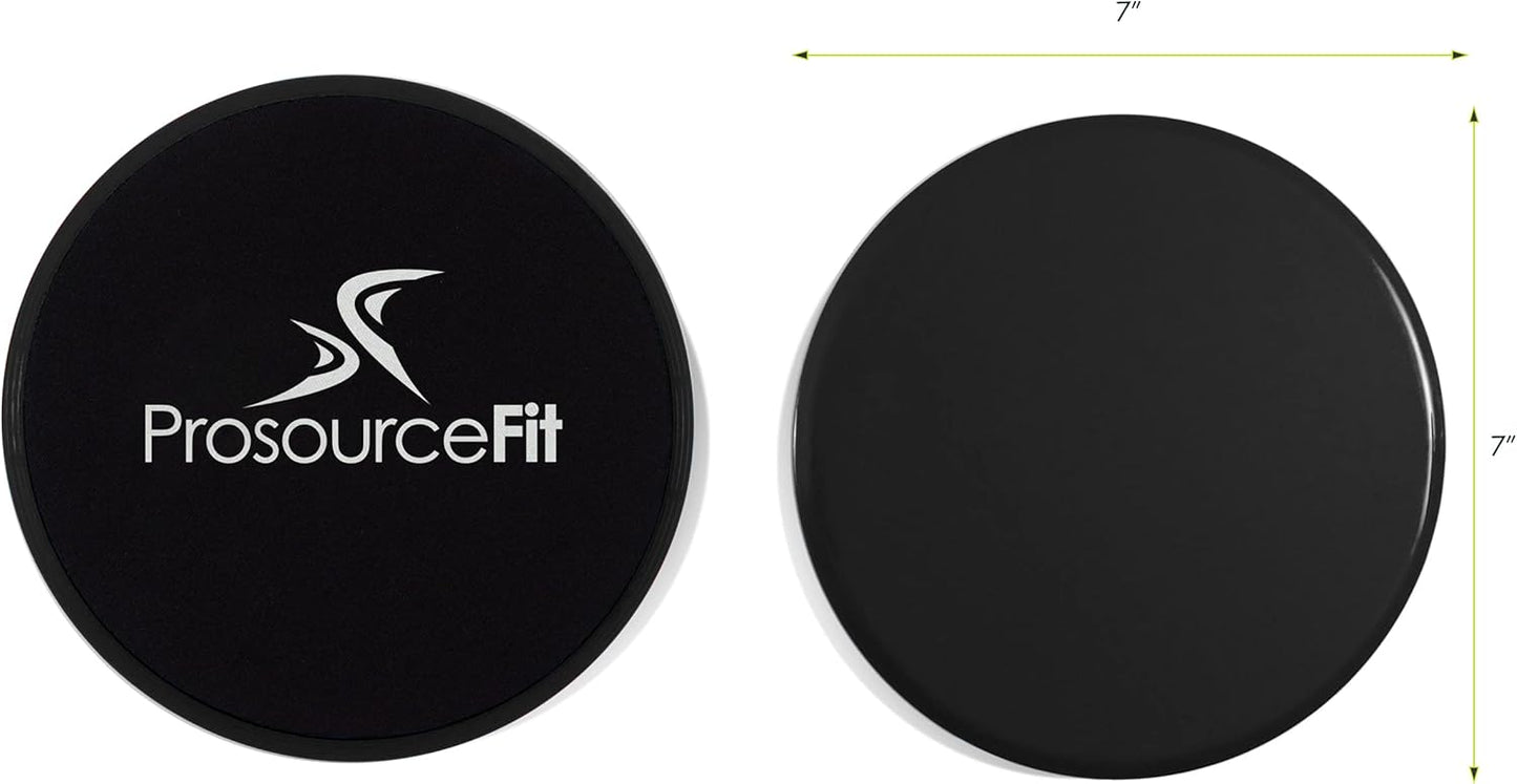 ProsourceFit Core Sliding Exercise Discs, Dual-Sided Sliders for Use on Any Surface at Home or Gym for Full-Body Workouts, Set of 2