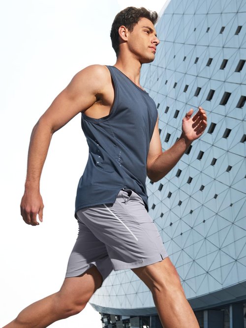NORTHYARD Men's 7" Athletic Running Shorts with Zipper Pockets Quick Dry Lightweight Workout Gym Short Stone 3XL