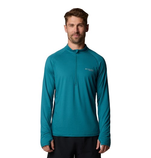 Columbia Men's Endless Trail Half Zip Mesh Long Sleeve, River Blue, Large