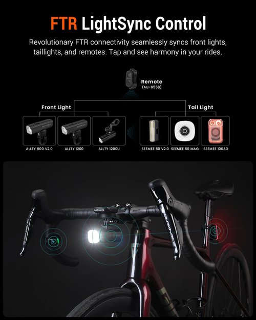 Magicshine Bike Tail Light Radar SEEMEE 100AD, FTR LightSync Control, Radar Bike Rear Light with USB Rechargeable 700mAh IPX6 100 Lumen, Bicycle Taillights for Night Riding, Smart Cycling Safety