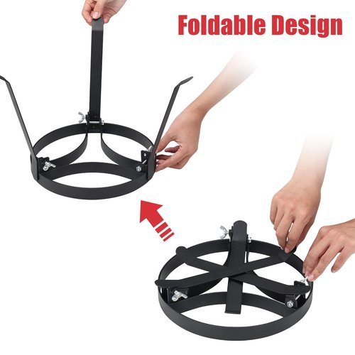 ETICSIPA Cooking Tripod for Campfire, 9.8Inch Durable Steel Campfire Tripod for Cooking for Dutch Oven Outdoor Cooking, Foldable Fire Pit Stand with Black Heat Resistant Coating
