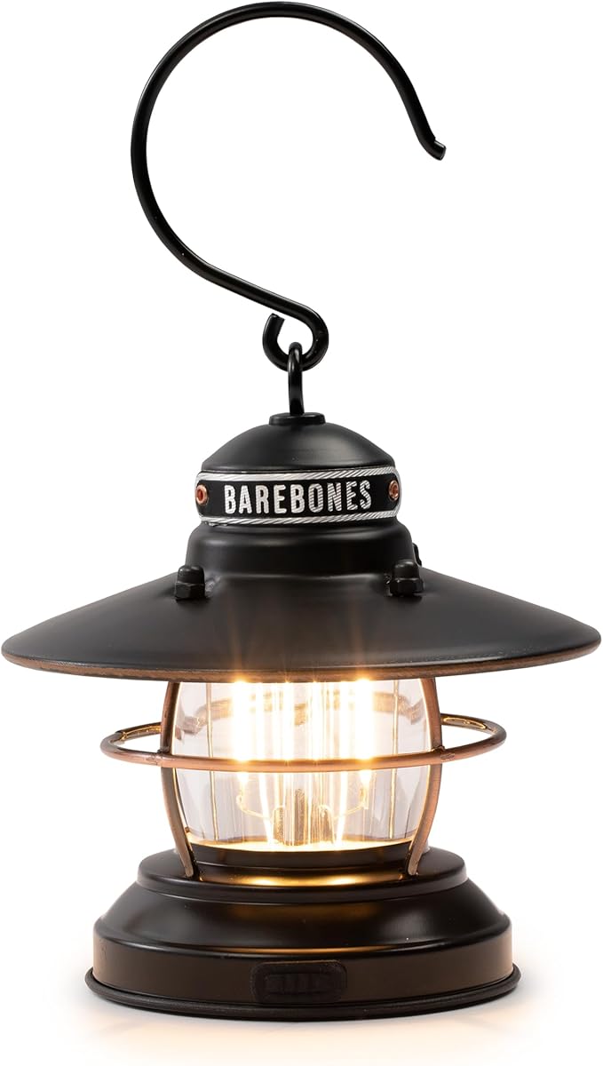 Barebones Edison Mini Vintage Adjustable LED Compact Outdoor Lantern - Essential Gear for Camping, Hiking, Fishing, Tents and Outdoor Adventures