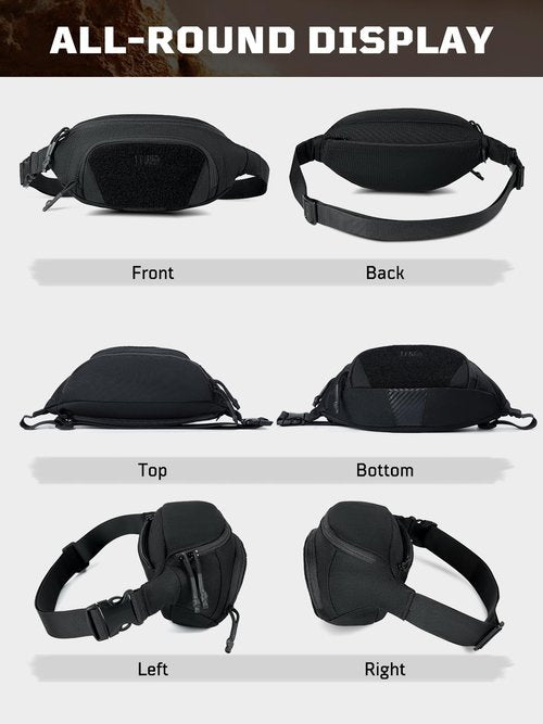 1TG Sling Bag for Men, Fanny Pack Waist Bag for Men Women Crossbody Bag Waist Pack Tactical Fanny Pack for Hiking Running Hunting Fitness Yoga Dog Walking Travel