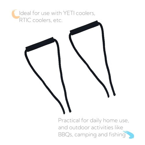 2 Pack Cooler Rope Handle Replacement for YETI, RTIC Coolers, Heavy-Duty, Comfortable Grip, Easy to Install, Perfect for Camping, Fishing, BBQs & Outdoor Adventures