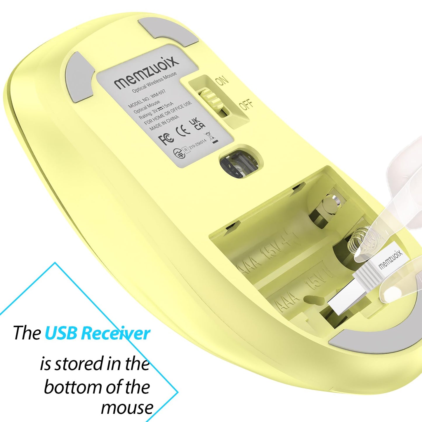 memzuoix 2.4G Wireless Mouse, 1400 DPI Mobile Optical Cordless Mouse with USB Receiver, Portable Computer Mice for Laptop, PC, Desktop, MacBook, 5 Buttons, Red