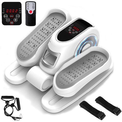 Zakle Under Desk Elliptical Machine, Electric Elliptical Training Machine for Seniors w/Remote Control, 12 Speed Levels, Manual & Auto Mode, Quiet Seated Pedal Exerciser for Home Office (White)