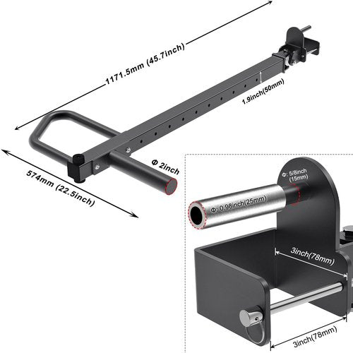 SELEWARE Heavy Duty Adjustable Jammer Arms Lever Arms - 600 lbs Capacity, Alloy Steel, Fits 3'' x 3'' Power Racks with 5/8" or 1" Holes, Home Gym Strength Training, Compatible with 2" Olympic Plates