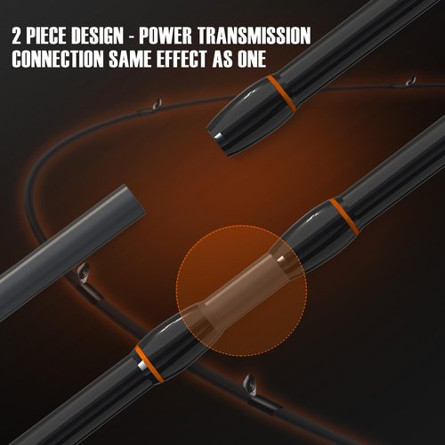 SEASIR Black Arrow Ultralight Fishing Rod, BFS Spinning Rod Bait Finesse Casting Rod, 2 Piece Baitcaster Rod, 36T Carbon Fiber, Fuji O Ring, Portable Travel Rod for Bass Saltwater Freshwater