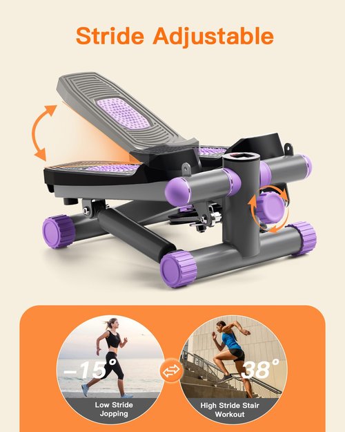 YYJO Steppers for Exercise at Home, Mini Stepper with Resistance Bands Quiet Portable Stair Stepper for Buttocks Lifting and Body Shaping