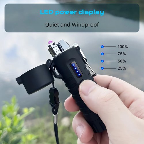 NINSI Electric Lighter, Flexible Neck Plasma Arc Lighter, USB C Rechargeable Lighters, Windproof and Waterproof Lighters with Flashlight for Candles, Hiking, Camping, Outdoor Adventure (Orange)