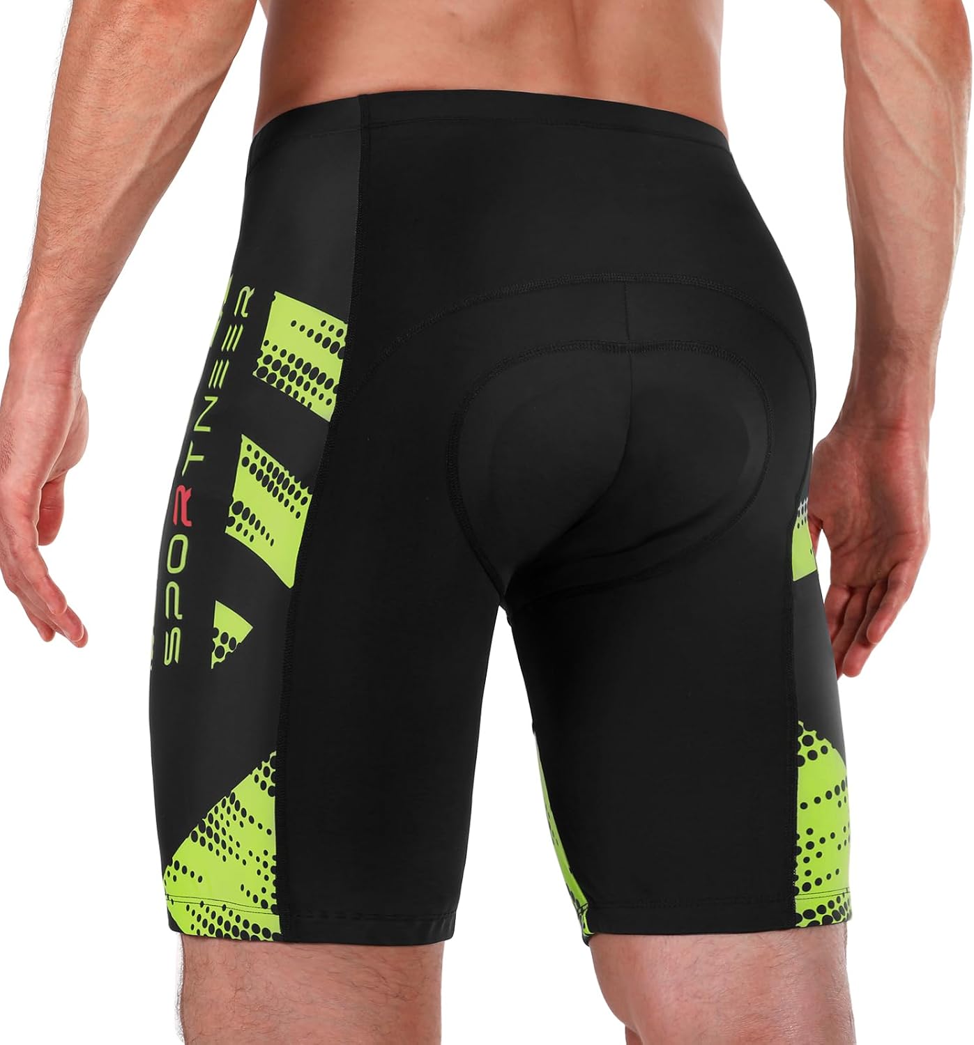 Sportneer Padded Bike Shorts for Men - 4D Padding Mens Bicycle Cycling Biking Clothing Shorts, Breathable and Absorbent