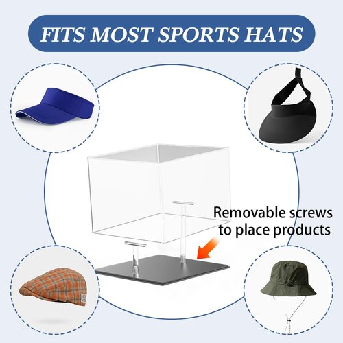 Chordobe Acrylic Hat Display Case - Baseball Cap Display Stand - UV Protection Football Soccer Hat Cabinet Storage Cover
