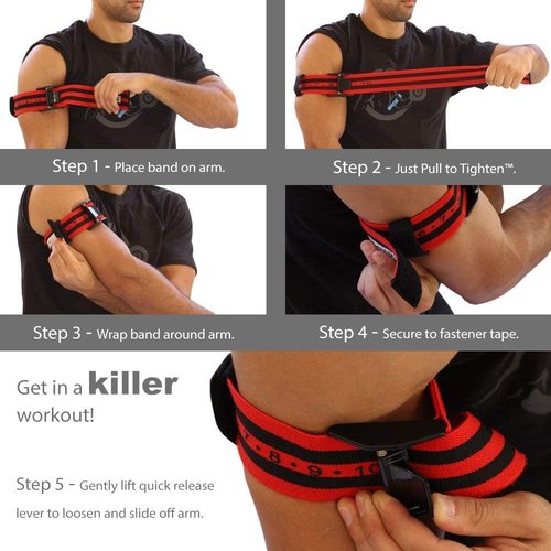 Bands Blood Flow Restriction Bands for Arms Legs & Glutes Extra Wide 2" Straps for Occlusion Training Quick-Release Elastic Strap Ideal for Muscle Growth Without Heavy Weights (Red-2 Set)