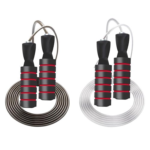 TOFEER Tangle Free Jump Ropes 2 Pack Adjustable Length Jump Rope for Women Men and Kids Lightweight Skipping Rope for Fitness Workouts Adult Jumping Rope with Comfortable Handles