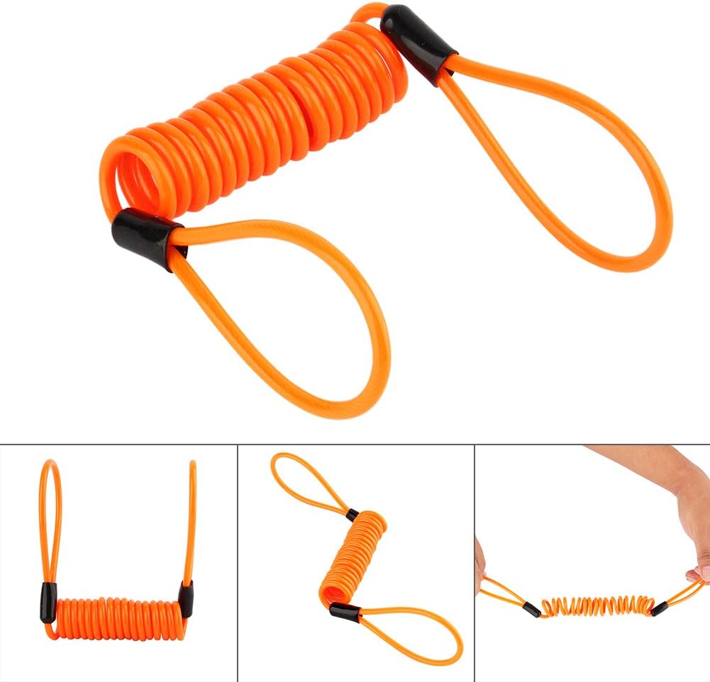 Motorcycle Reminder Cable, 1.2m Reminder Coil Cable Multipurpose Security Reminder Cable Tool for Scooter Motorcycle Bike Brake Disc