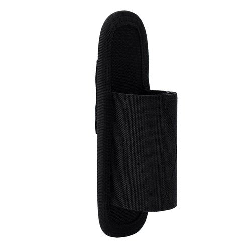 TACNEX Compact Tactical Flashlight Holster Duty Belt Flash Light Pouch MOLLE Vest Backpack Light Holder Adjustable Torch Carrier Stretchable Light Sheath fit 1"-1.25" Barrel Dia Vertical Carry BK
