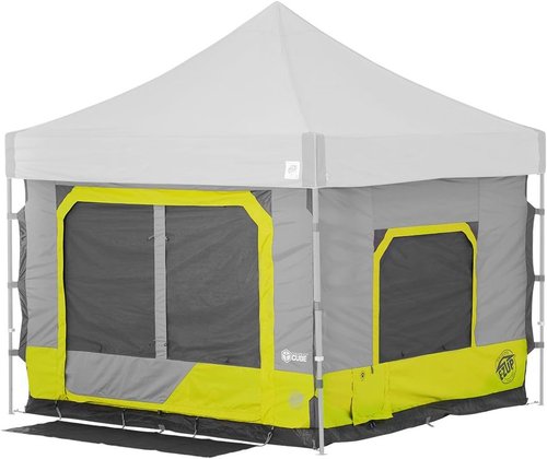 E-Z UP Camping Cube 6.4, Converts 10' Straight Leg Canopy into Camping Tent (Canopy/SHELTER NOT Included), Splash