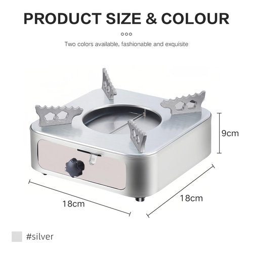 AIROKA Drawer Alcohol Stove, Rust-Resistant Wear Portable Alcohol Stove, High Combustion Efficiency, Suitable For Outdoor Camping Cooking Picnic (Metallic Gray (Single Furnace))