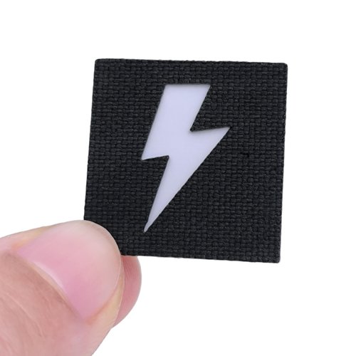 Mini Lightning Bolt Tactical Laser-Cut Patch [Black, White]