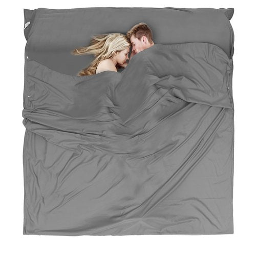 JAICOM Sleeping Bag Liner - Travel Sheet & Adult Sleep Sack, Lightweight Double Travel Sheet Camping Sheets for Backpacking, Hotels & Hostels, Outdoor