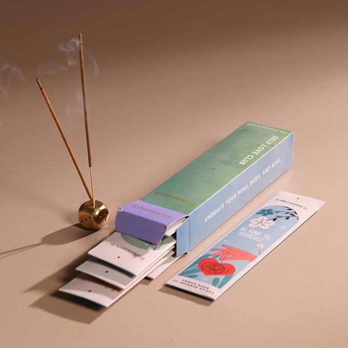 Folkulture Incense Sticks - Set of 6 (120 Sticks) for Relaxation - Green Tea, Rose and Geranium, Natural and Non Toxic, Organic and Slow Burning Inscent, Insense Sticks (Self Love Club)