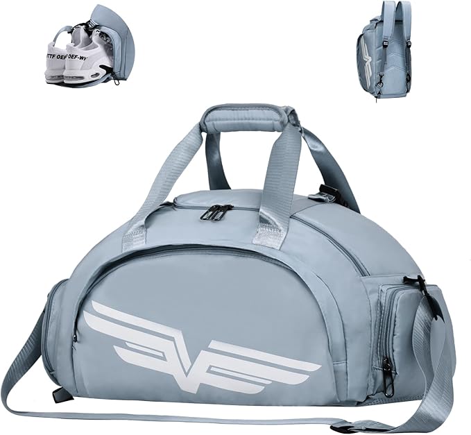 FIORETTO 30L Sports Gym Duffle Bag with Wet Pocket & Shoe Compartment, Weekender Hospital Overnight Bag for Women, Sports Holdall Backpack