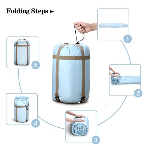 COLIKESEA Sleeping Bags for Adults, Teens & Kids - Use for 3-4 Seasons, Warm & Cold Weather - Lightweight,Waterproof, Use for Backpacking, Hiking and Camping (Sky Blue/Left Zip)