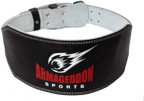 Leather Weight Lifting Belt - 6 Inches Wide Padded Gym Belt for Men and Women - Back Support for Weightlifting- Ensures Comfort and Protection - Premium Quality