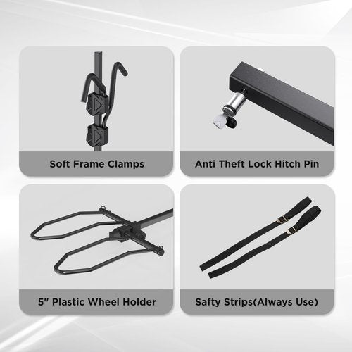 TANX Bike Racks for Ebikes,Fat Tire Bike Rack for Tow Hitch 2-Bike 160 lbs Capacity,Hitch Bike Rack for Heavy E Bike, Wobble Free Smart Tilting Folding Bicycle Car Racks for Standard, 2 inch Receiver