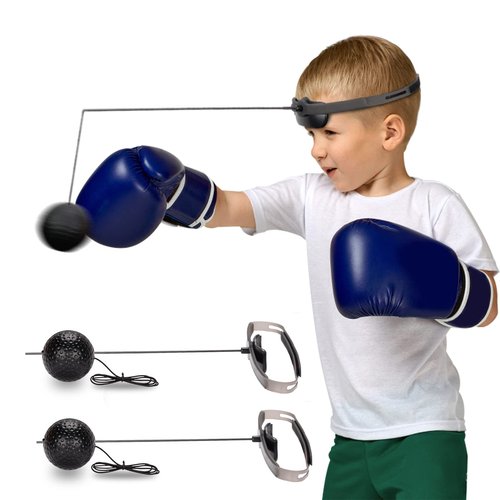 Hikeen Boxing Reflex Ball, MMA Boxing Equipment Adjustable Length for Adults and Kids, Agility Training Punching Speed and Hand Eye Coordination Training 2 Difficulty Levels