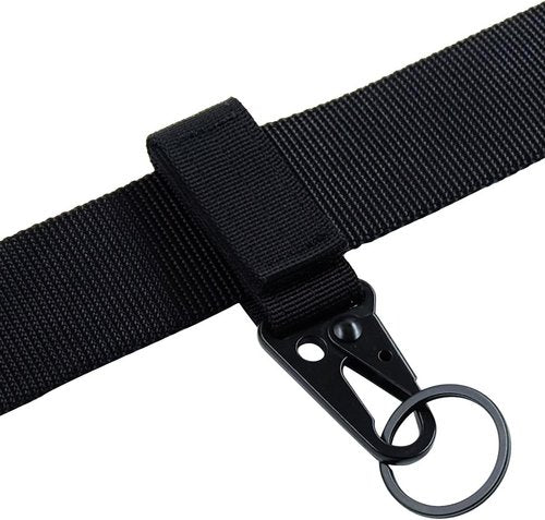 FAIRWIN Tactical Gear Clip, Nylon Key Ring Holder or Belt Keeper Military Utility Hanger Carabiner Molle Hook, Black, Tan, Green