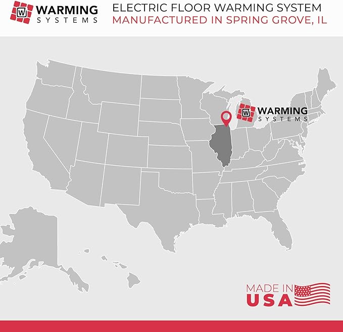 35 Sqft 120V Electric Radiant Floor Heating Mat – Includes Heating Mat, Programmable Thermostat, 2 Floor Sensors, Installation Monitor and Under Tile Heater