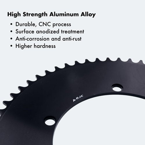 DJC 144BCD Round Chainring Fixed Gear Fixie Track Bike 47T 49 51 53 55 57 59 61T Single Speed Chainwheel 1/2 * 1/8 144 Bcd (47T)